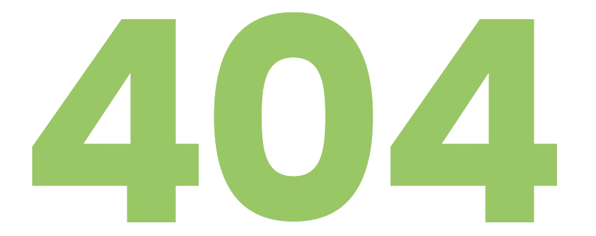 404 Not Found error graphic with green background, indicating a missing page on Living Green Designer Homes website, focused on sustainable home design.